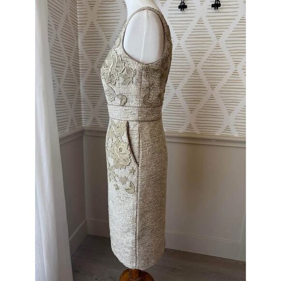 Badgley Mischka Cream and Gold Mini Dress - Picture 5 of 10